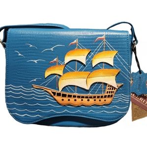 Sukriti Blue Leather Ship Crossbody